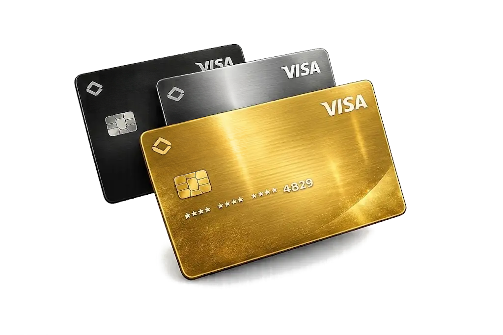 SPX Visa Card tiers — Standard, Metal, and Gold